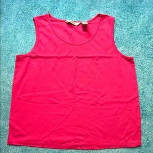 Boxy Pink Tank Top with High Neckline